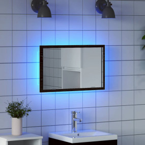 Bathroom Mirror with LED Lights Black Oak 23.6x3.3x14.6...