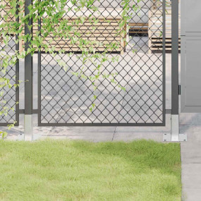 Post Bases Square 4 pcs Silver 1.81x1.81" Galvanized St...