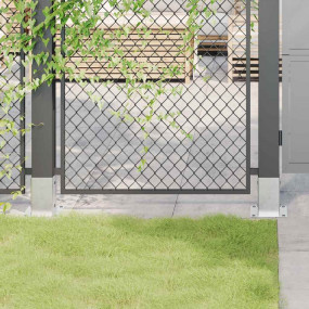 Post Bases Square 12 pcs Silver 3.19x3.19" Galvanized S...