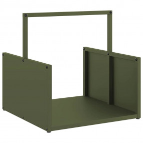 Firewood Rack Olive Green 15.7x15.7x15.7" Cold-rolled s...