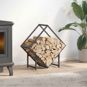Firewood Rack Anthracite 23.6x9.8x23.6" Cold-rolled ste...