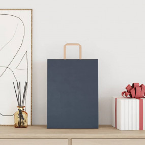Paper Bags 50 pcs with Handles Blue 26x12x35 cm