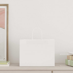 Paper Bags 250 pcs with Handles White 32x17x25 cm
