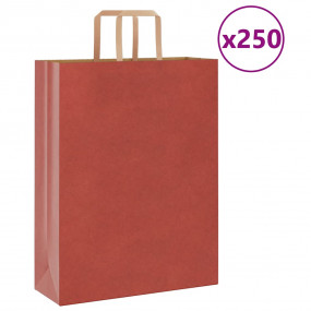 Paper Bags 250 pcs with Handles Red 32x12x42 cm