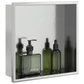 Shower Niche Brushed Silver 12.6x12.6x3.5" Stainless St...
