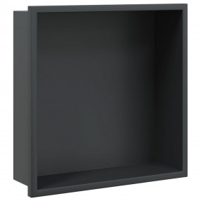 Shower Niche Matt Black 12.6x12.6x3.5" Stainless Steel