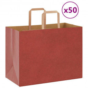 Paper Bags 50 pcs with Handles Red 32x17x25 cm