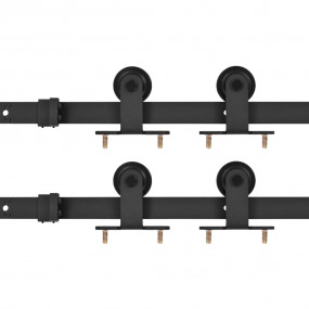 Sliding Door Hardware Kits 2 pcs 78.7 " Steel Black (2x...