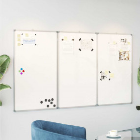 Magnetic Whiteboard Foldable 47.2x39.4x0.7" Aluminium