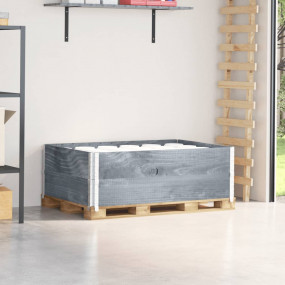 Pallet Collars 2 pcs Grey 47.2x31.5" Solid Wood Pine
