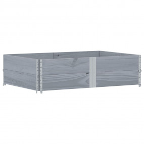 Pallet Collars 2 pcs Grey 59.1x39.4" Solid Wood Pine