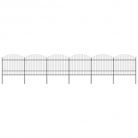 Patio Fence with Spear Top Steel 33.5 ' Black (6x144944...