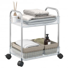 Storage Trolley 2-Tier Transparent 14.6x11.0x17.1" Acry...