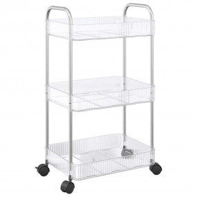 Storage Trolley 3-Tier Transparent 14.6x11.0x26.8" Acry...