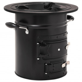 Camping Wood Stove Black 19.7x13.2x12.0" Steel