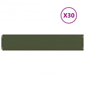 Lawn Edgings 30 pcs Olive Green 7.9x40.6" Cold-rolled S...