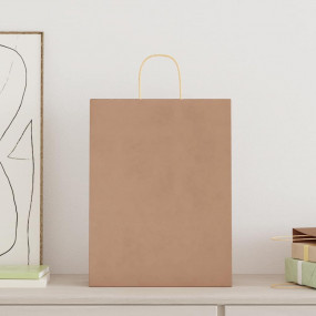 Paper Bags 50 pcs with Handles Brown 32x12x42 cm