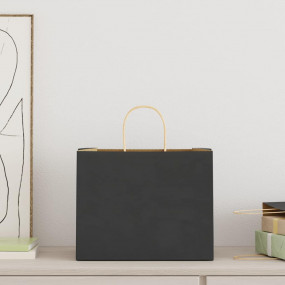 Paper Bags 50 pcs with Handles Black 32x22x24 cm