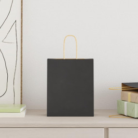 Paper Bags 250 pcs with Handles Black 18x8x22 cm