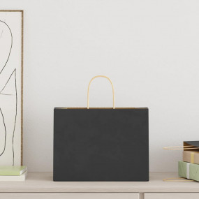 Paper Bags 250 pcs with Handles Black 32x17x25 cm