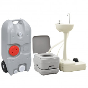Portable Camping Toilet and Handwash Stand Set with Wat...