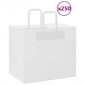 Paper Bags 250 pcs with Handles White 32x22x28 cm