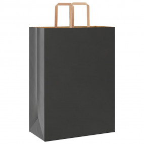 Paper Bags 50 pcs with Handles Black 32x17x44 cm