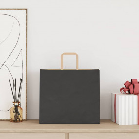 Paper Bags 250 pcs with Handles Black 32x22x28 cm