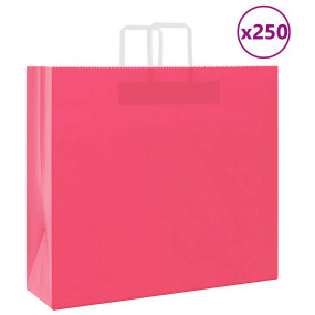 Paper Bags 250 pcs with Handles Pink 54x15x49 cm