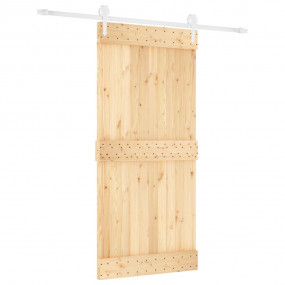 Sliding Door with Hardware Set 37.4x82.7" Solid Wood Pi...