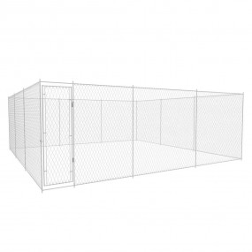 Dog Kennel Silver Galvanized Steel Large Dog Kennel Squ...