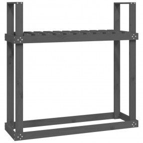 Firewood Rack Grey 43.3x13.8x42.7" Solid Wood Pine