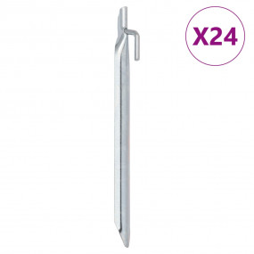 Tent Pegs 24 pcs V-shaped 9.4 " 0.79 " Galvanized Steel