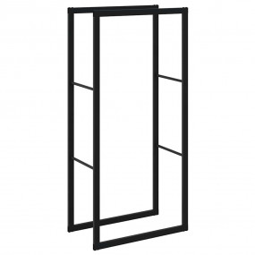 Firewood Rack Black 21.7x11.8x45.7" Steel