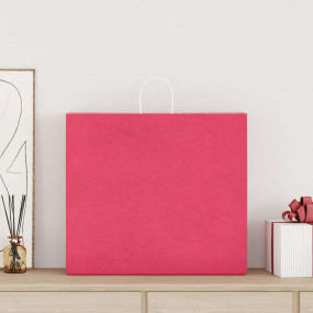 Paper Bags 50 pcs with Handles Pink 21.3x5.9x19.3"