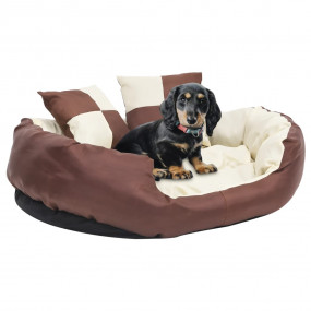 Dog Cushion Brown and Cream 420D Oxford fabric, PU coat...
