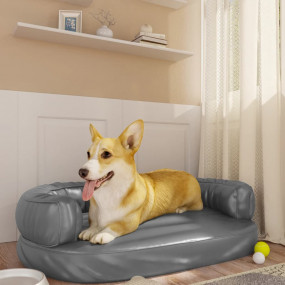 Dog Bed Grey Faux leather (100% polyurethane) 29.5 x 20...