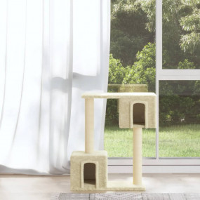 Cat Tree Cream Engineered wood, plush, sisal Medium Cat...