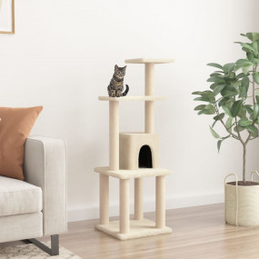 Cat Tree Cream Engineered wood, plush, sisal Medium Dur...
