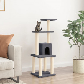 Cat Tree Dark grey Engineered wood, Plush, Sisal Medium