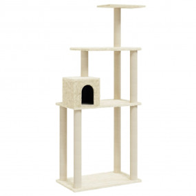 Cat Tree Cream Engineered wood Large Adjustable Armrest...