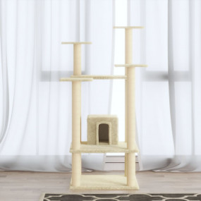 Cat Tree Cream Engineered wood, plush, sisal Medium Dur...