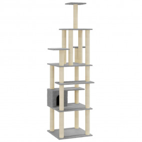 Cat Tree Light grey Engineered wood, plush, sisal Large...
