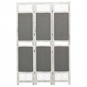 3-Panel Room Divider Grey 41.3x65.0" Fabric