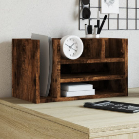 Desk Organizer Smoked Oak 17.5x9.4x9.8" Engineered Wood