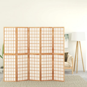 Folding 5-Panel Room Divider Japanese Style 78.7x66.9"