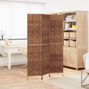 Room Divider 3-Panel Brown 48.0x70.9" Water Hyacinth