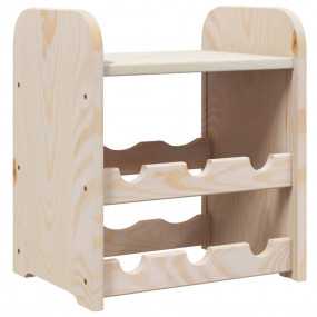 Wine Rack with Top Board 13.0x9.8x14.6" Solid Wood Pine
