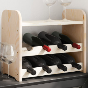 Wine Rack with Top Board 16.9x9.8x14.6" Solid Wood Pine