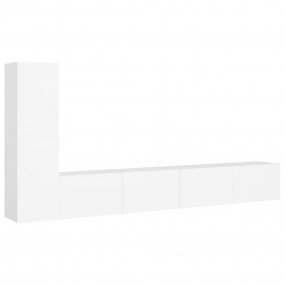 TV Cabinet Set Set of 3 White Engineered wood TV Cabine...